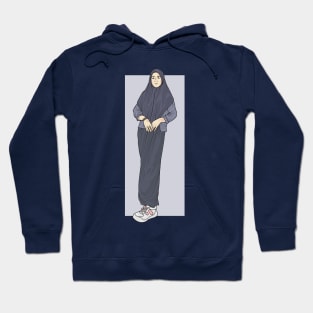 Girl In Navy Blue Outfit Hoodie